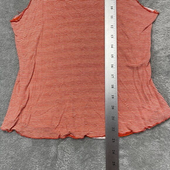 Old Navy Tank Top Women's Medium Vintage Tank Orange Stripe Workout Summer - Picture 8 of 9